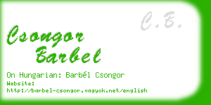 csongor barbel business card