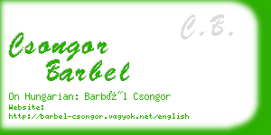 csongor barbel business card